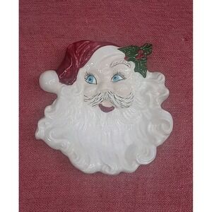 VTG Santa Claus Christmas Spoon Rest Small Candy / Nut Dish Trinket Table Decor